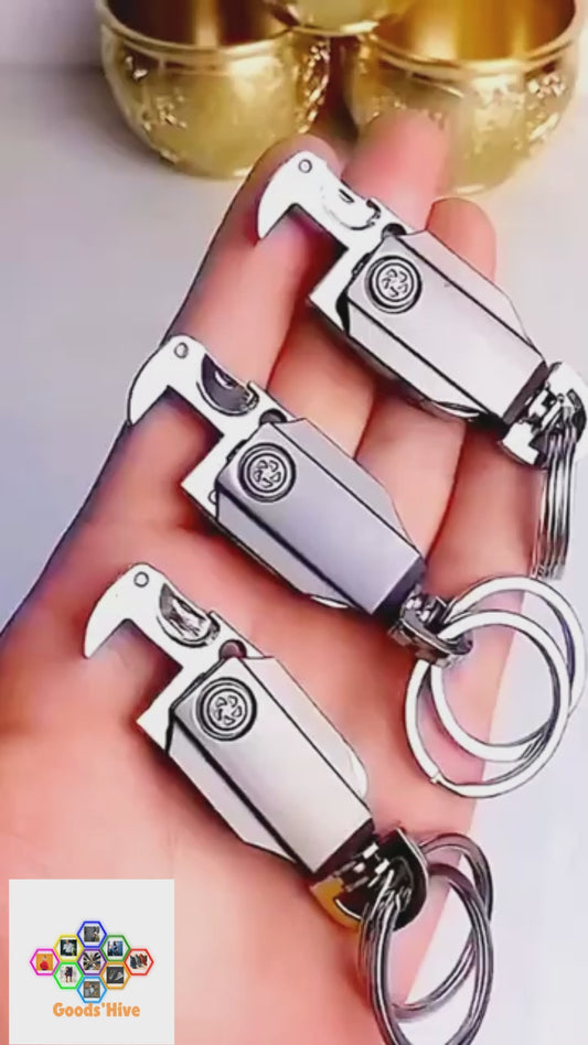 4 in 1 Keychain Spinner Multi-Function Tool Waist Double Ring Keychain Gift